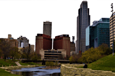 The city skyline in Omaha, Nebraska.