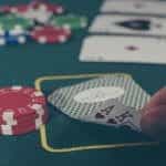 Blackjack in a casino.
