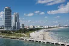 The coastline in Miami, Florida, US.