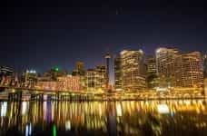 Sydney nighttime skyline.