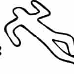 An outline of a body, as if at a crime scene.