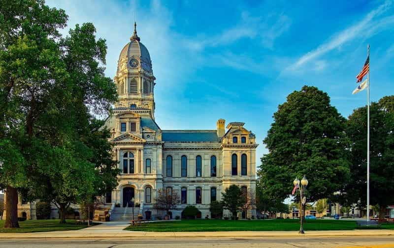 Gedung pengadilan di Indiana, AS.