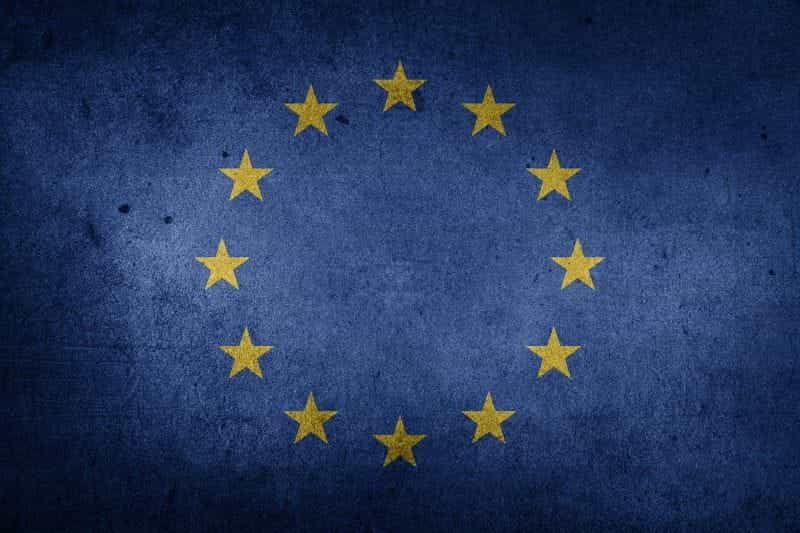 The world-famous flag of the European Union (EU).