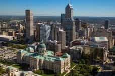 The city skyline of Indianapolis, Indiana, US.