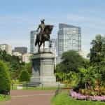 A statue of Paul Revere in a park in Boston, Massachusetts.