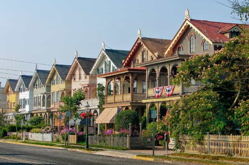 Deretan rumah di Cape May, New Jersey, AS.