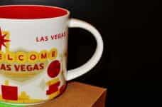 A mug with Welcome to Las Vegas written on it.