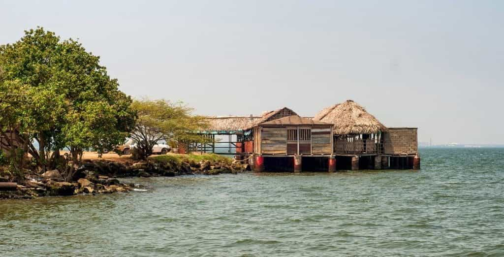 A restaurant on Lake Maracaibo in Venezuela. 