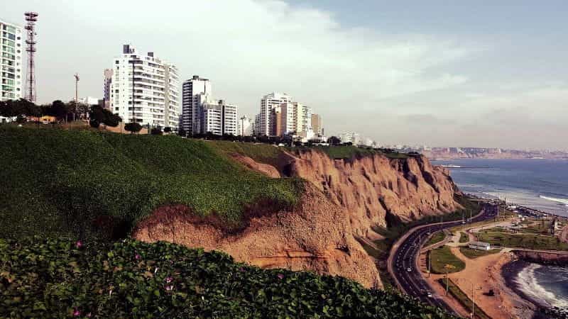 The coastline in Lima, Peru.