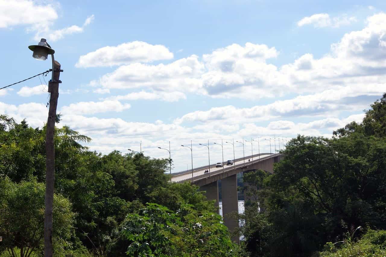 A narrow bridge over Rio Paraguay in Asunción, Paraguay.