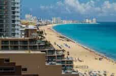 The coastline in Cancún, Mexico.
