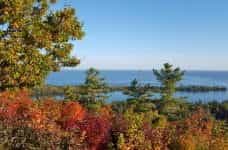 Fall foliage in Copper Harbor, Michigan.
