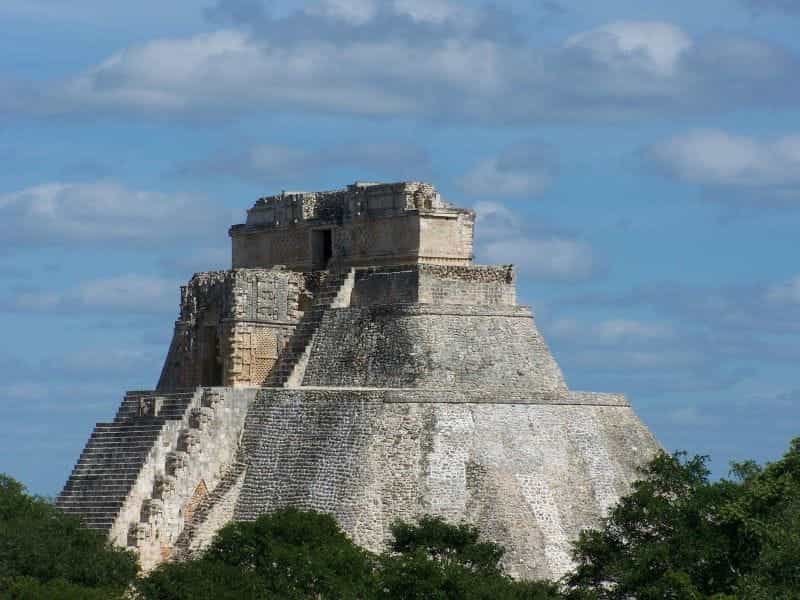 A Mayan temple in Mexico.