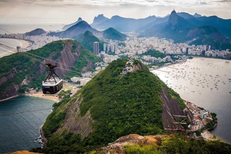 The city skyline of Rio de Janeiro, Brazil.