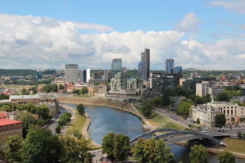 Pemandangan pusat kota Vilnius, ibu kota Lituania.
