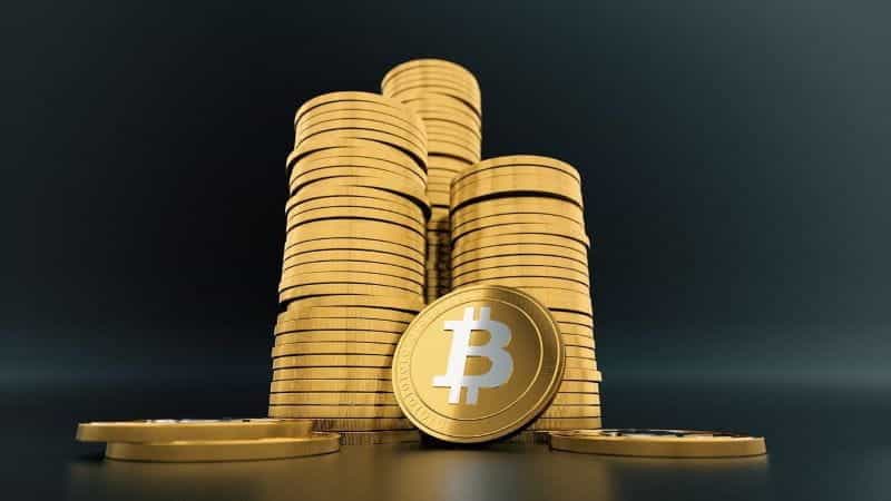 Bitcoin piled high.