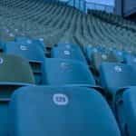 Empty stadium seats.