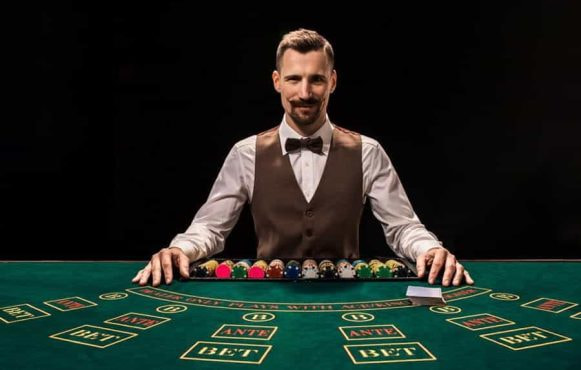 A live casino dealer.