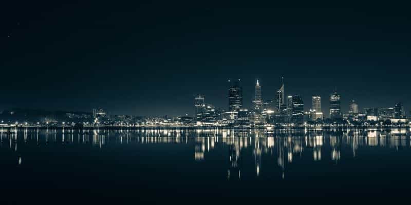 Perth night time skyline.