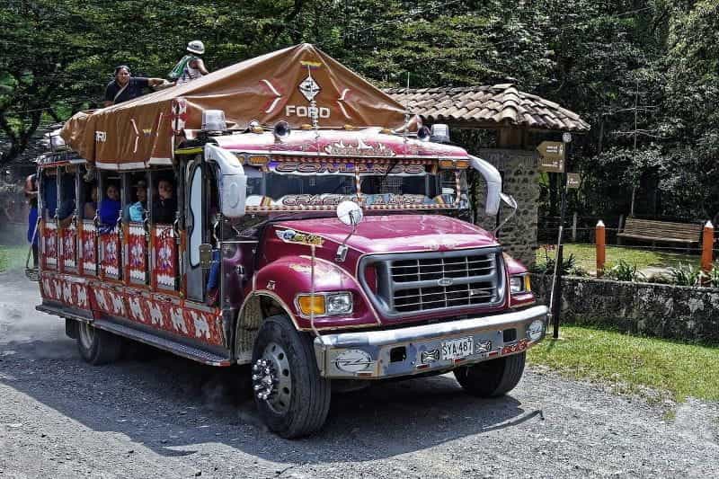 A colorful bus in Colombia.