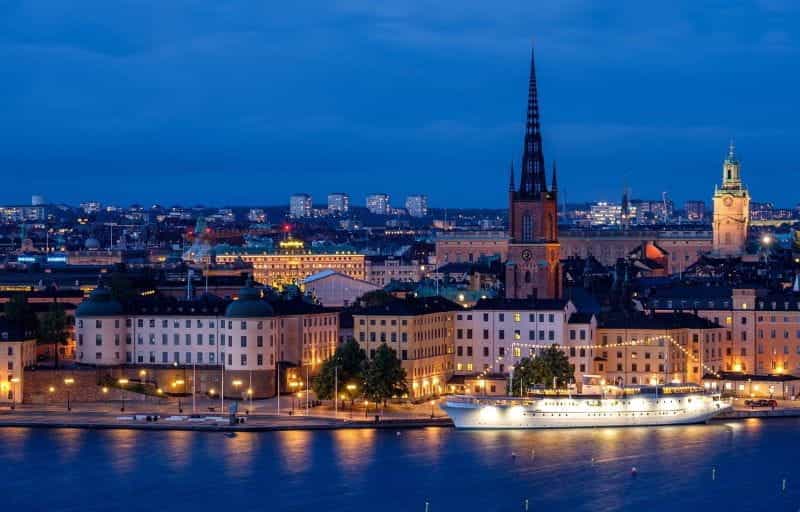 The Swedish capital city of Stockholm.