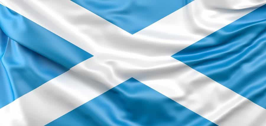 The Scottish flag.