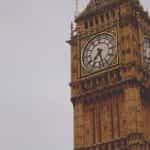 Big Ben clock tower at the UK government's Houses of Parliament.