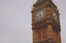 Big Ben clock tower at the UK government's Houses of Parliament.