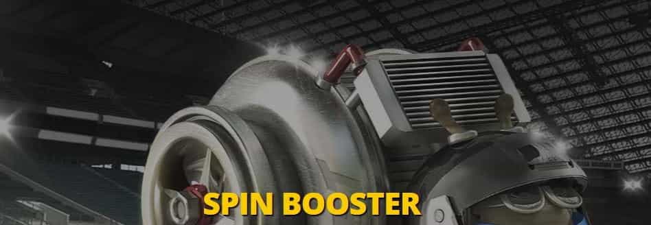 The words "spin booster" over a turbo-charged snail.