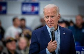 Joe Biden on stage during a live TV debate. &copy;PhilRoeder