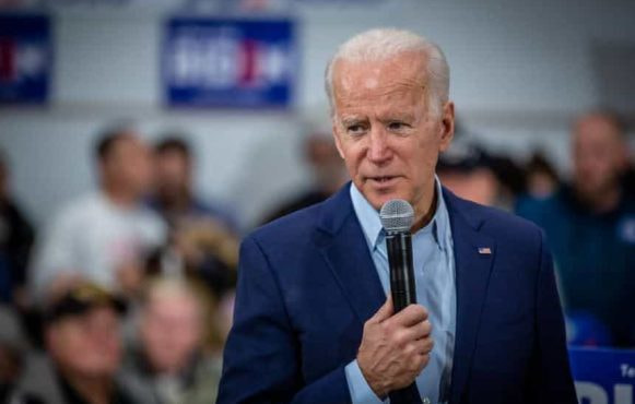 Joe Biden on stage during a live TV debate. &copy;PhilRoeder