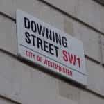 Street sign for Downing Street in the City of Westminster.