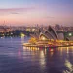 Sydney opera house on the harbor.