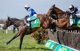 Bryony Frost riding Frodon in the bet365 Oaksey Chase at Sandown Park.