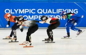 Speed skating at a Beijing 2022 test event.