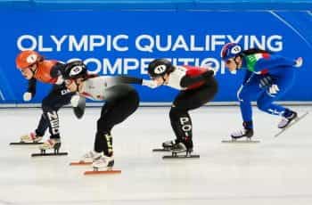 Speed skating at a Beijing 2022 test event.