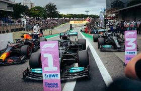 Cars parked 1-2-3 following the Brazilian GP