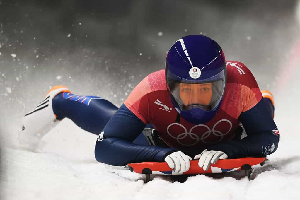 Skeleton racer Lizzy Yarnold in action.