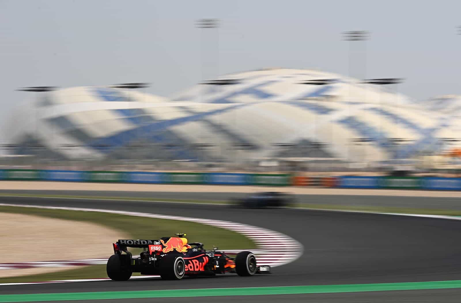 Sergio Perez practicing at the Losail International Circuit.