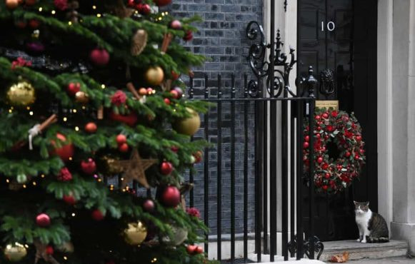 Number 10 Downing Street at Christmas time.