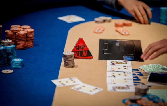 Cards and chips on a King’s Casino poker table