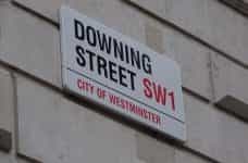 A Downing Street sign in Westminster.