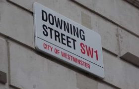 A Downing Street sign in Westminster.