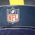 NFL logo on a post padding.