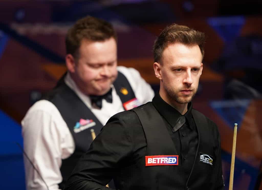 Snooker players Judd Trump and Shaun Murphy.