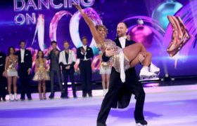 Dancing on Ice contestants on the rink.