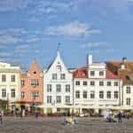 Alt Text: A row of historic houses in central Tallin, Estonia.