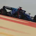 A 2022 Williams Formula 1 car testing in Bahrain.
