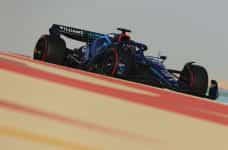 A 2022 Williams Formula 1 car testing in Bahrain.