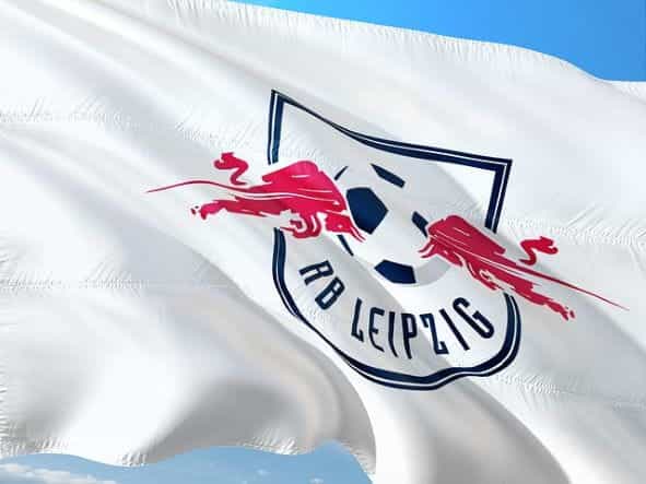 A white background with RB Leipzig football club logo on it.